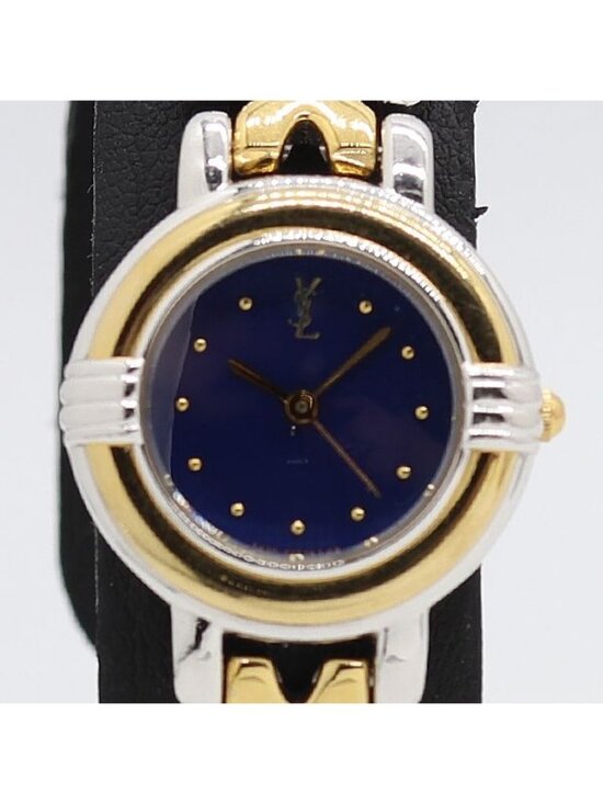 Saint Laurent Yves Quartz Blue Dial Watch Tam
